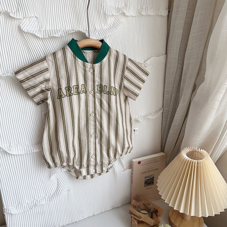 Babies/Toddlers DIANXI | Baby Boy Baseball Onesie Stripes