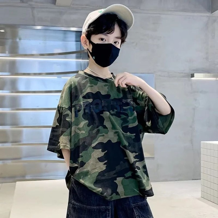 Boys DALANGSHANGPAI | Boys' Casual Camouflage T-Shirt