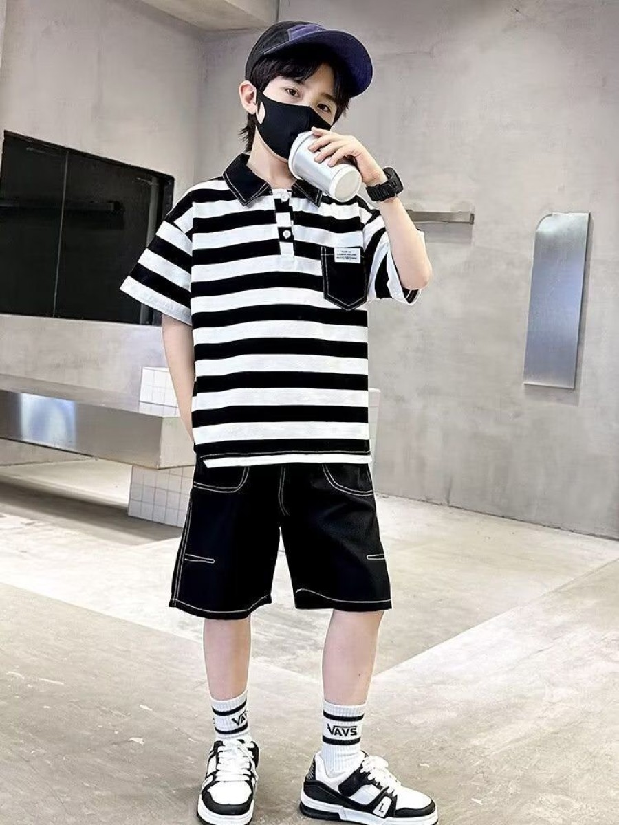 Boys TAOYILE | Boys' Polo Shirt And Shorts Two Pieces Set