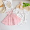 Babies/Toddlers DIANXI | Baby Girl Polka Dot Two-Piece Set White And Pink Color Set