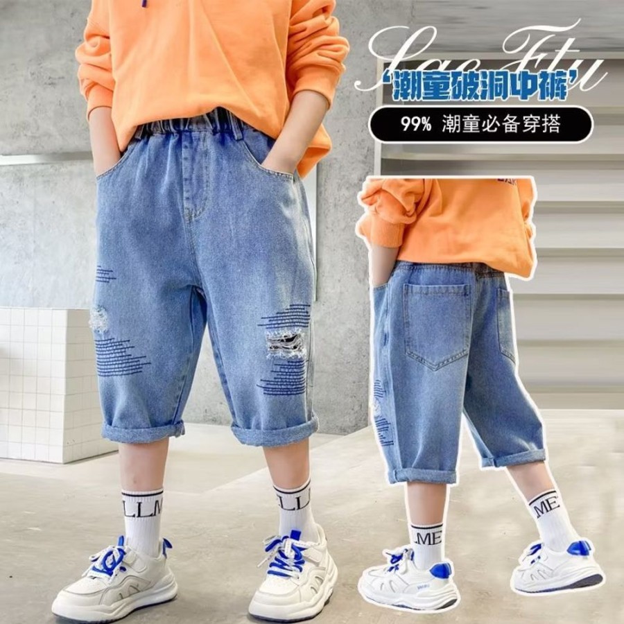 Boys TAOYILE | Boys' Casual Denim Cropped Pants