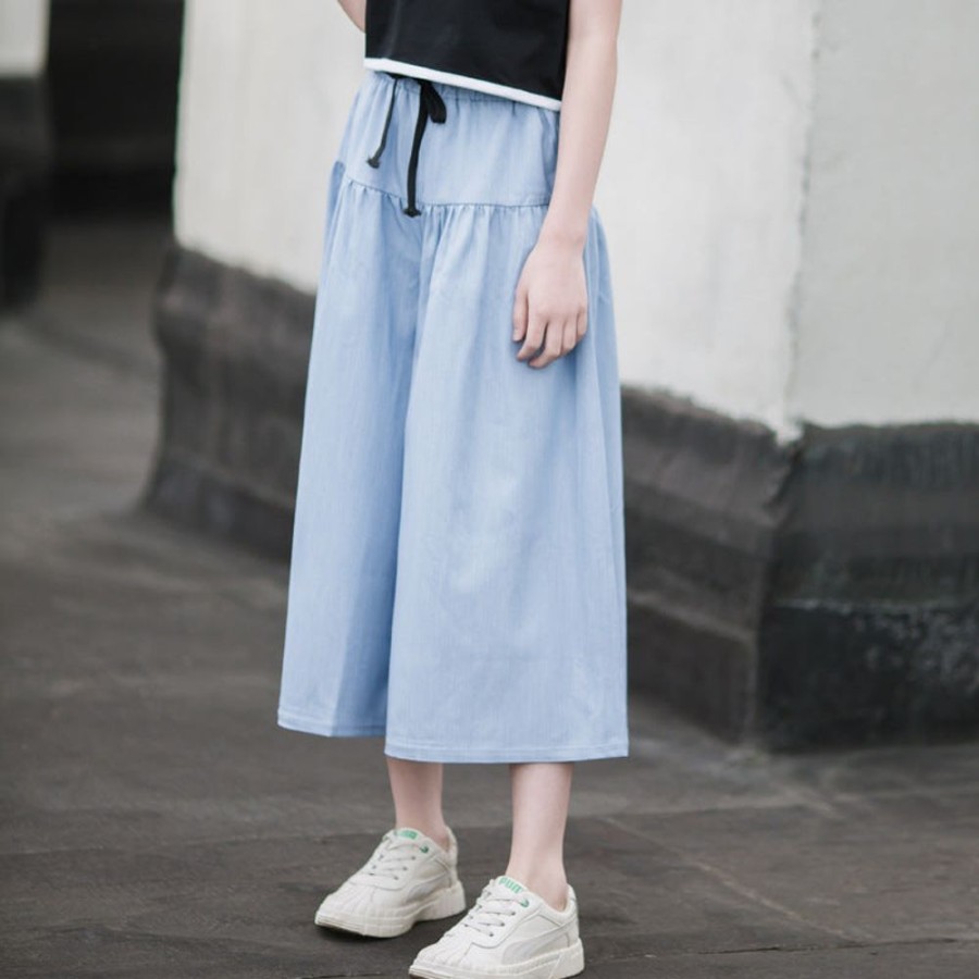 Girls BEST DEAR | Chic And Comfy Denim Breezy Culottes And T-Shirt