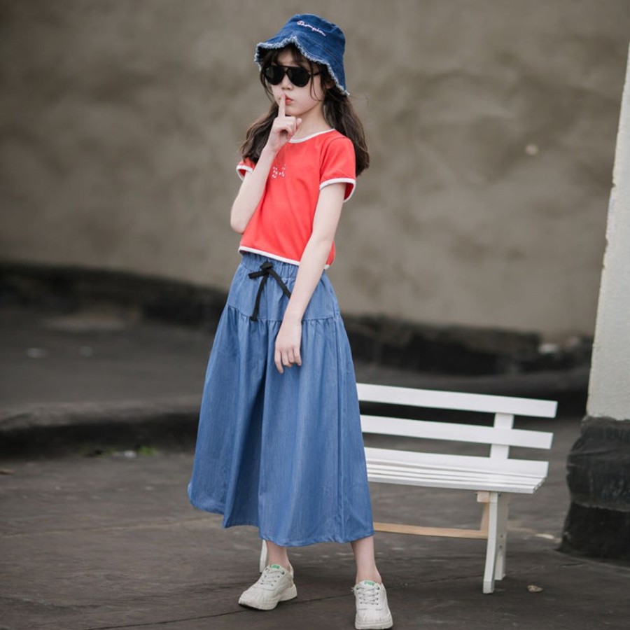 Girls BEST DEAR | Chic And Comfy Denim Breezy Culottes And T-Shirt