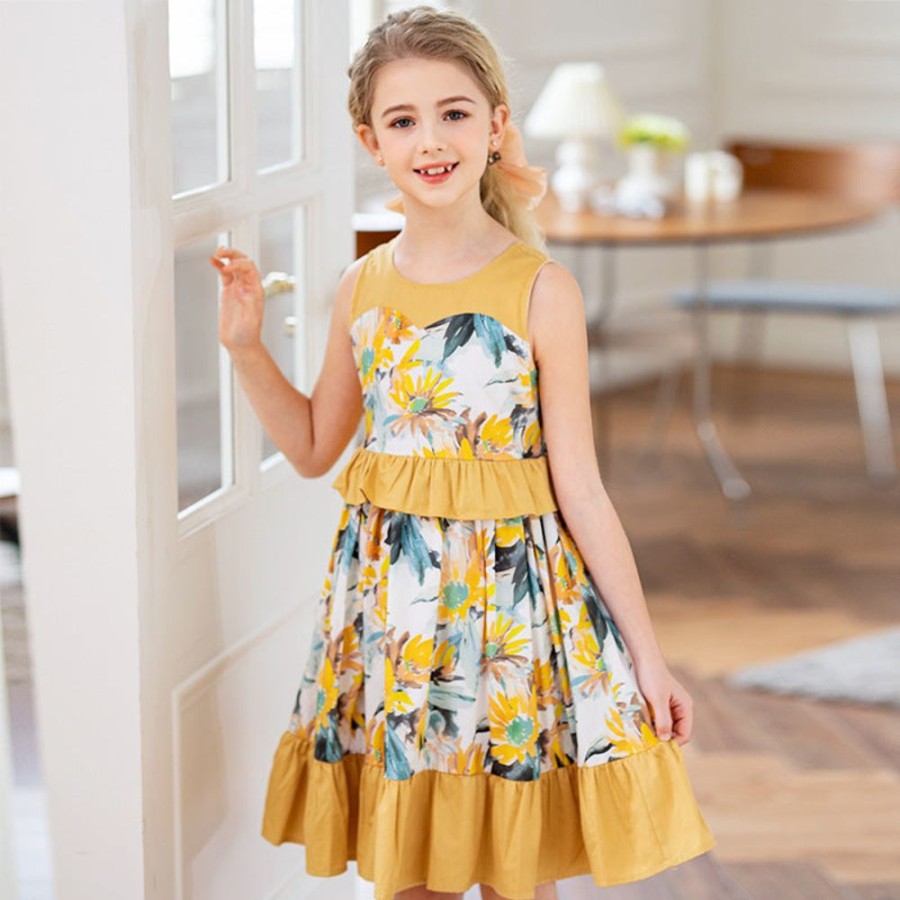 Girls AONUOSI | Girls' Floral Princess Dress