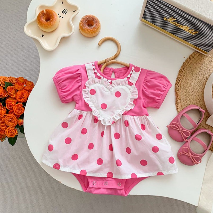 Babies/Toddlers DIANXI | Baby Girl Polka Dot Onesie Dress