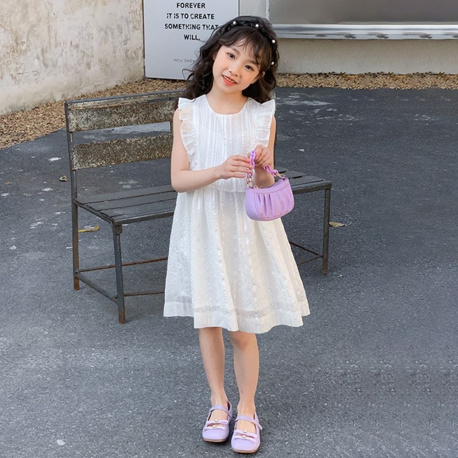 Girls LITTLE POTATO | Girls' Korean Style Ruffled Hem Princess Dress