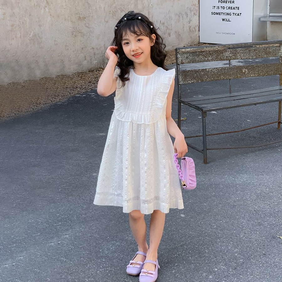 Girls LITTLE POTATO | Girls' Korean Style Ruffled Hem Princess Dress