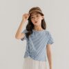 Girls TAKIBABE | Korean Style Girls' Striped And White Outfit