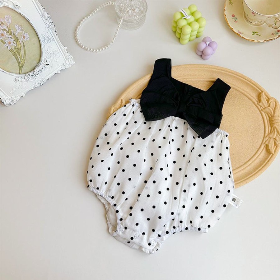 Babies/Toddlers DIANXI | Baby Girl Bow Polka Dot Onesie