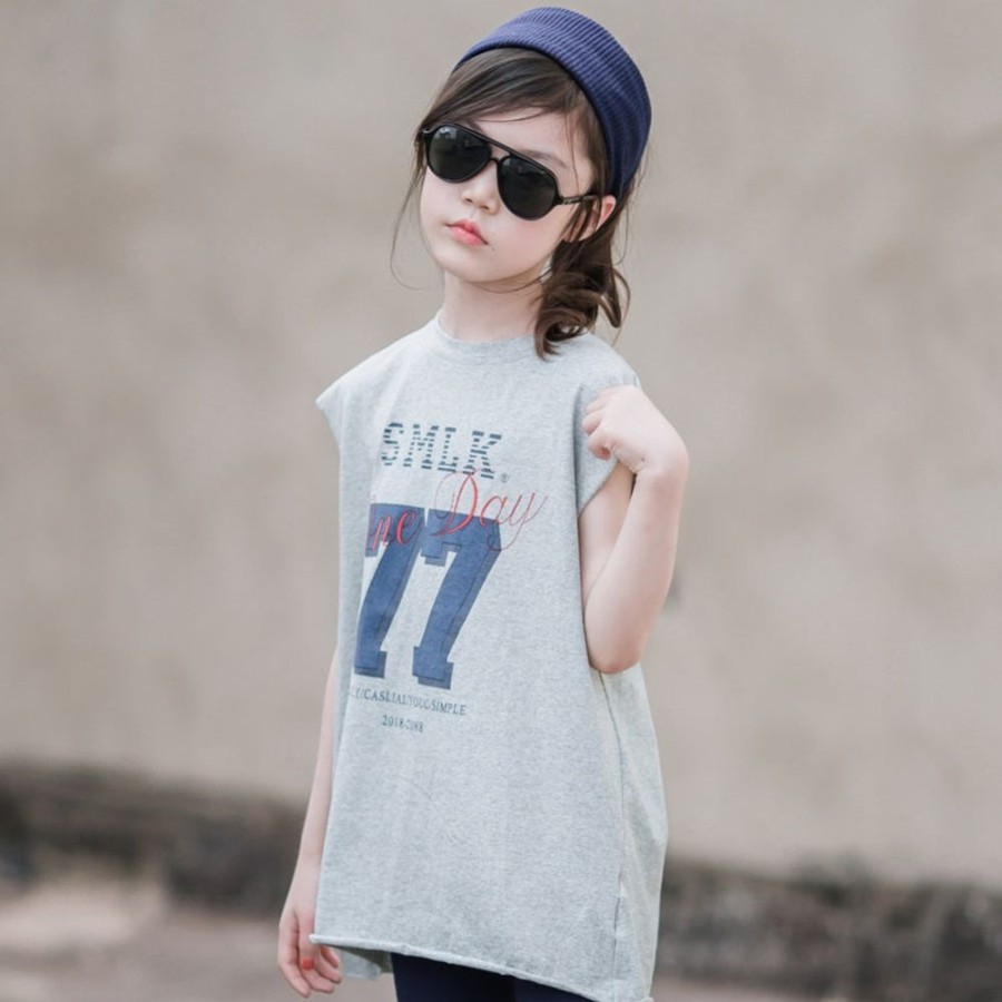 Girls BEST DEAR | Sleeveless Long Tee And