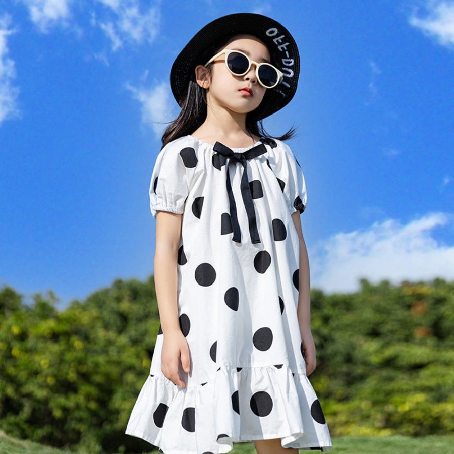 Girls AONUOSI | Girls' Korean Style Polka Dot Dress