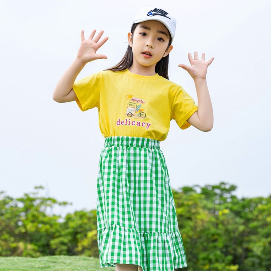 Girls AONUOSI | Girls' Korean Style Top And Skirt Two-Pieces Set Two-Piece Set