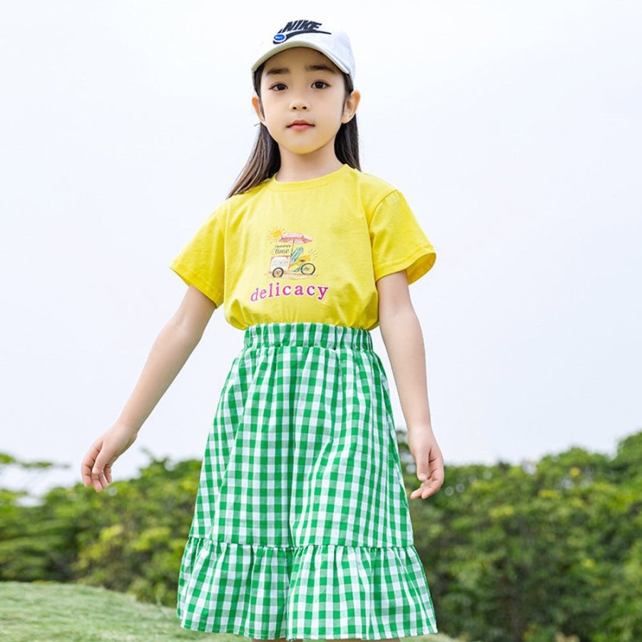 Girls AONUOSI | Girls' Korean Style Top And Skirt Two-Pieces Set Two-Piece Set