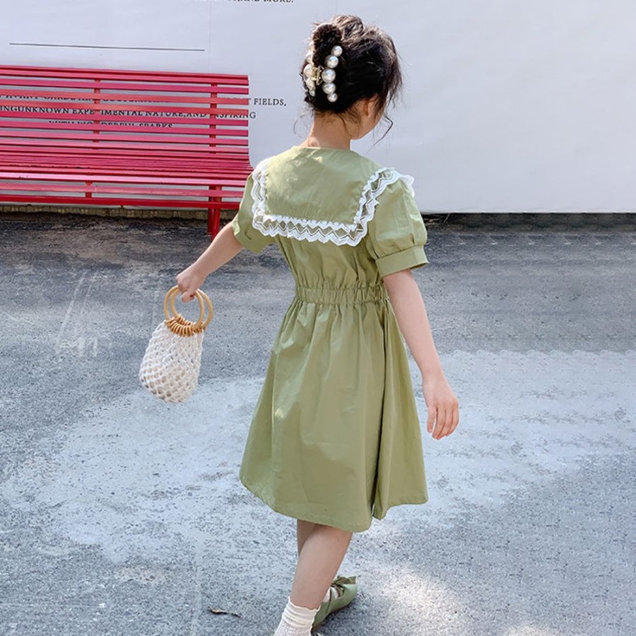 Girls LITTLE POTATO | Girls' Korean Style Casual Shirt Dress