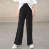 Girls MOMMY GIRL | Casual Girls' Plain Color T-Shirt And Straight Floor-Length Pants