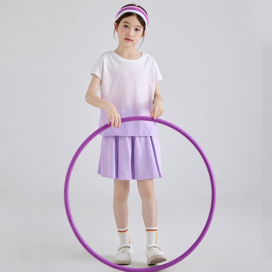 Girls TAKIBABE | Girls' Dip-Dye Tennis Sporty Two Pieces Set Dip-Dye Purple Two Pieces Set