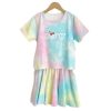 Girls TAKIBABE | Korean Style Cherry Tie-Dye Two Pieces Set