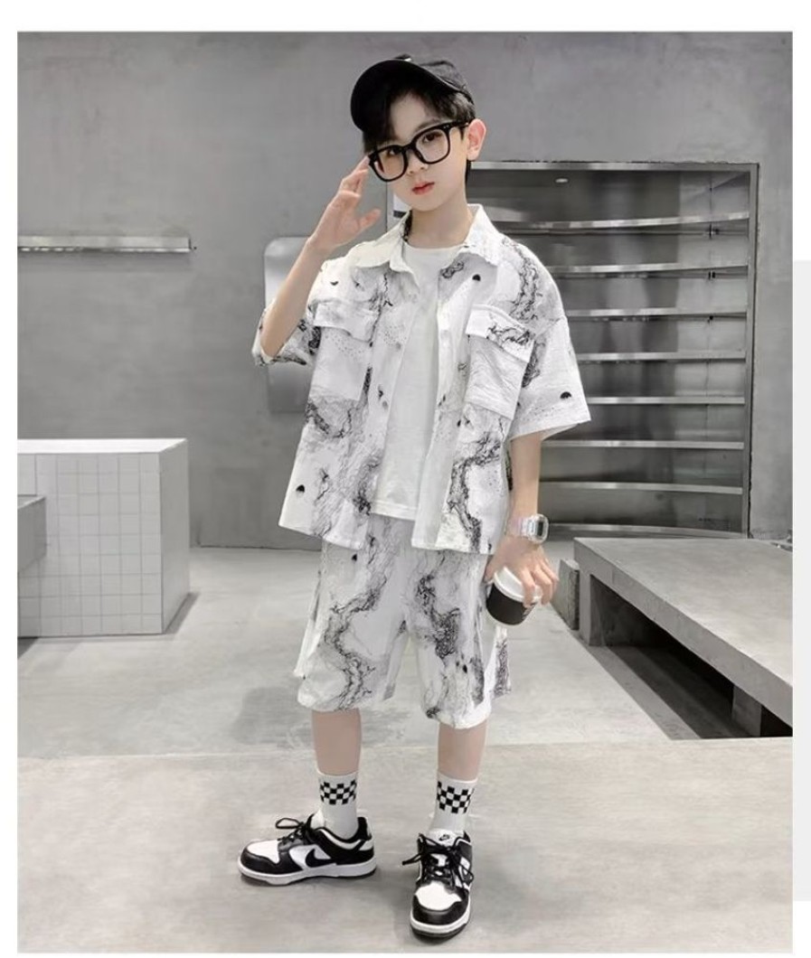 Boys TAOYILE | Boys' Casual Shirt And Shorts Two Pieces Set