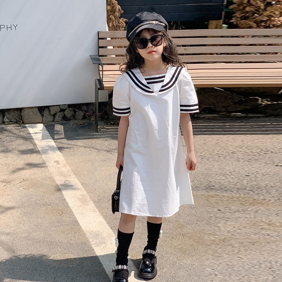 Girls LITTLE POTATO | Girls' Preppy Style Sailor Collar Dress