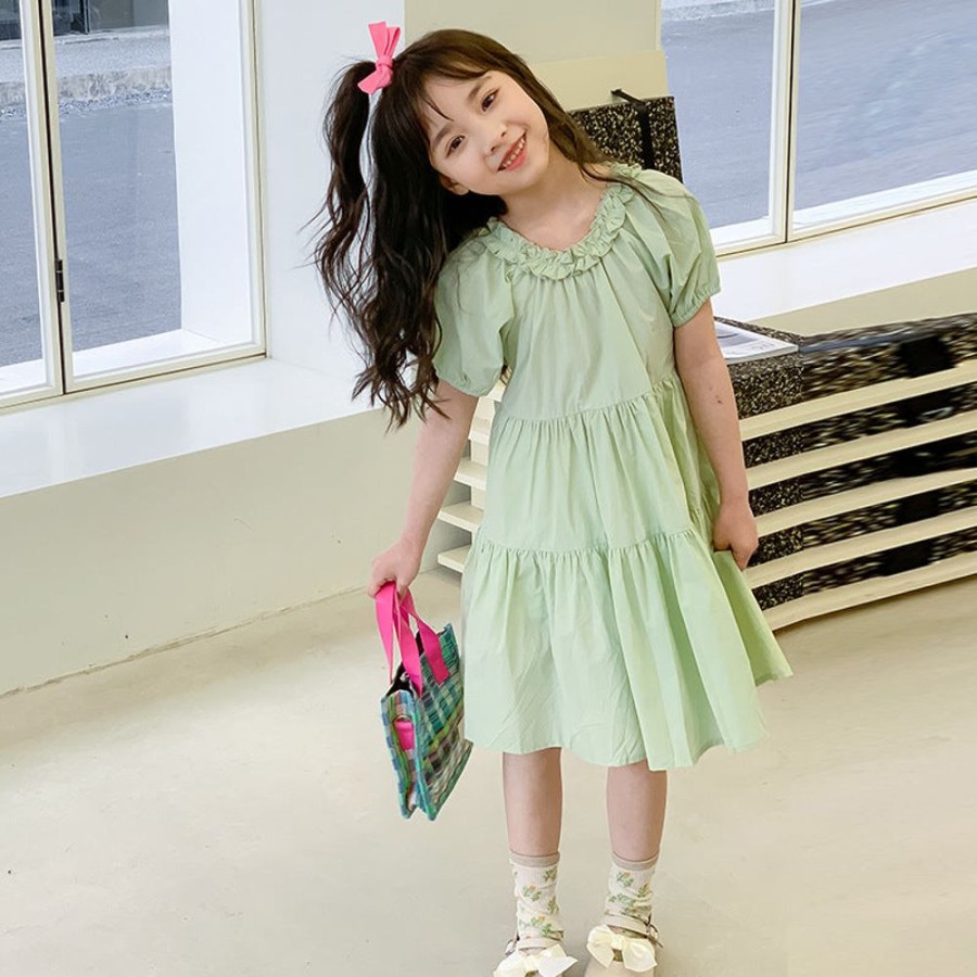 Girls LITTLE POTATO | Girls' Korean Style Puff Sleeves Cake Dress