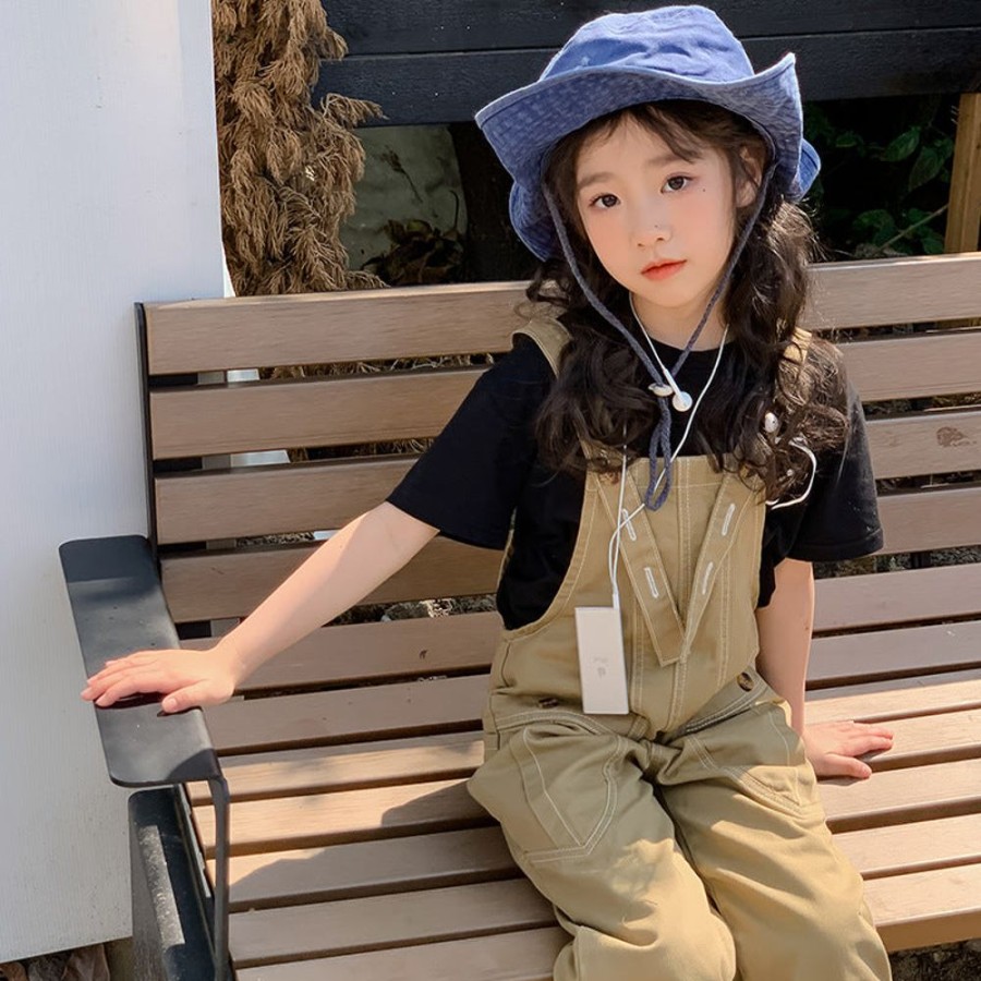 Girls LITTLE POTATO | Girls' Korean Style T-Shirt And Suspender Pants Two Pieces Set