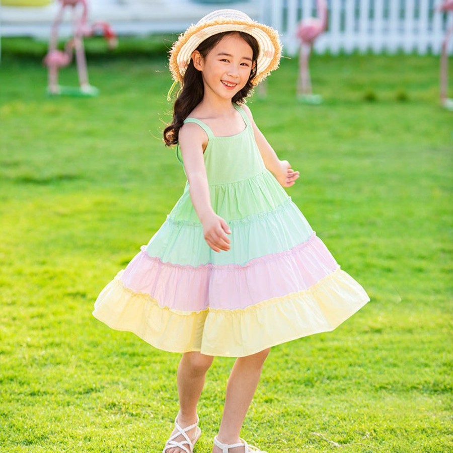 Girls AONUOSI | Girls' Rainbow Dress