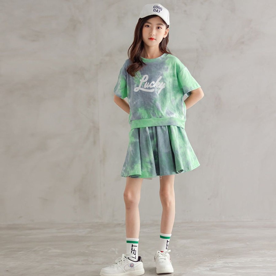 Girls TAKIBABE | Korean Style Girls' Tie-Dye Two Pieces Set