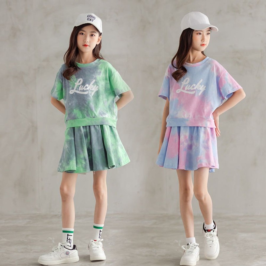 Girls TAKIBABE | Korean Style Girls' Tie-Dye Two Pieces Set