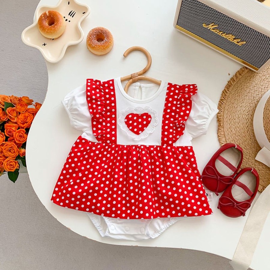 Babies/Toddlers DIANXI | Baby Girl Polka Dot Onesie Dress