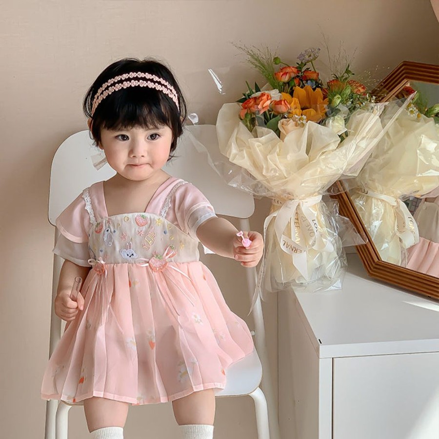 Babies/Toddlers DIANXI | Baby Girl Hanfu Style Onesie Dress