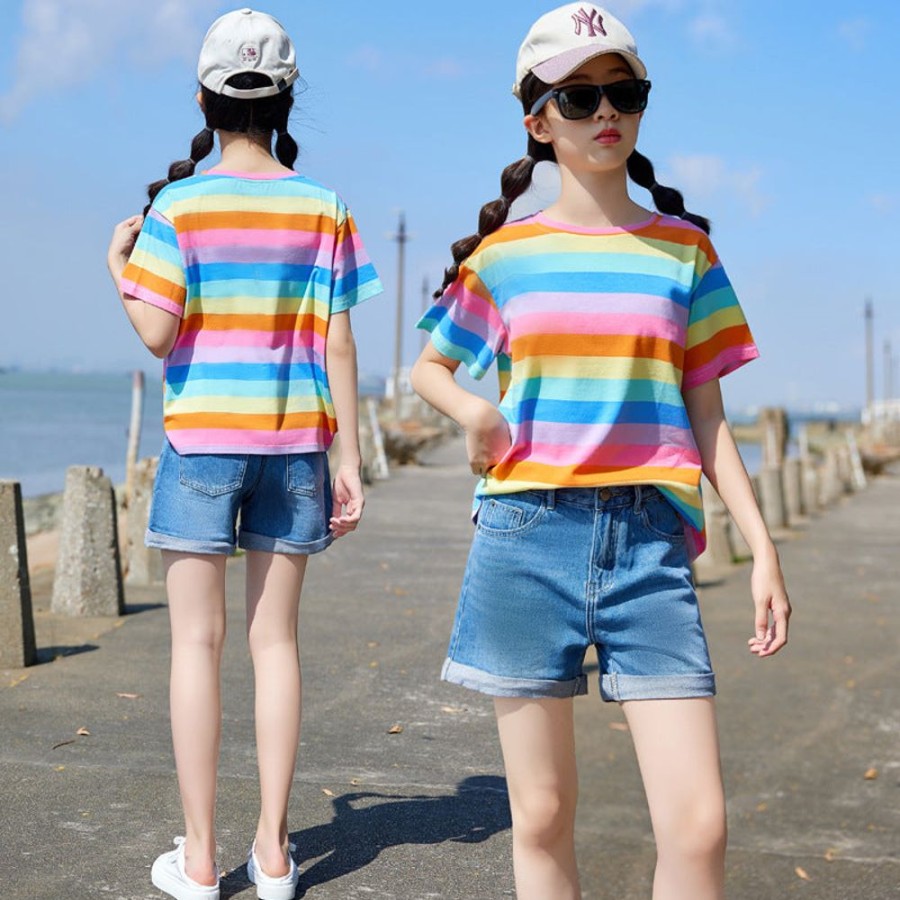 Girls BEST DEAR | Girls' Casual T-Shirt And Shorts Two Pieces Set T-Shirt + Shorts Two Pieces Set