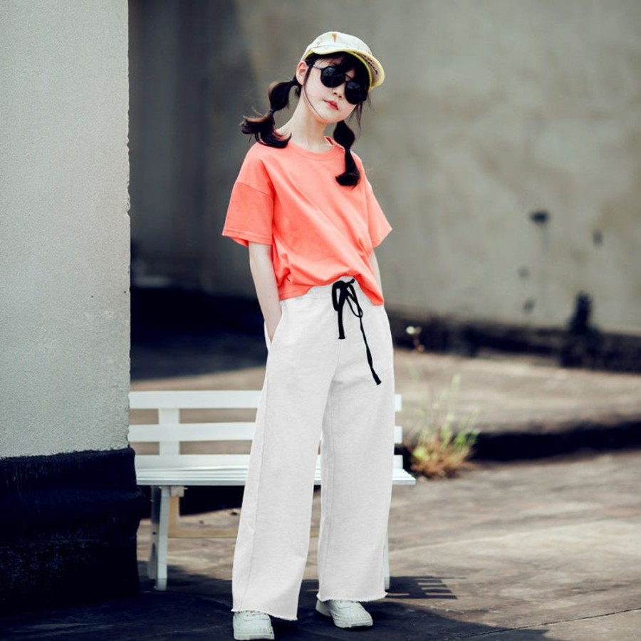 Girls BEST DEAR | Girls' Korean Style Wide Leg Pants And T-Shirt