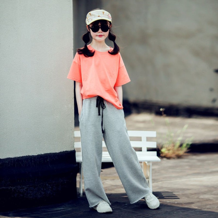 Girls BEST DEAR | Girls' Korean Style Wide Leg Pants And T-Shirt