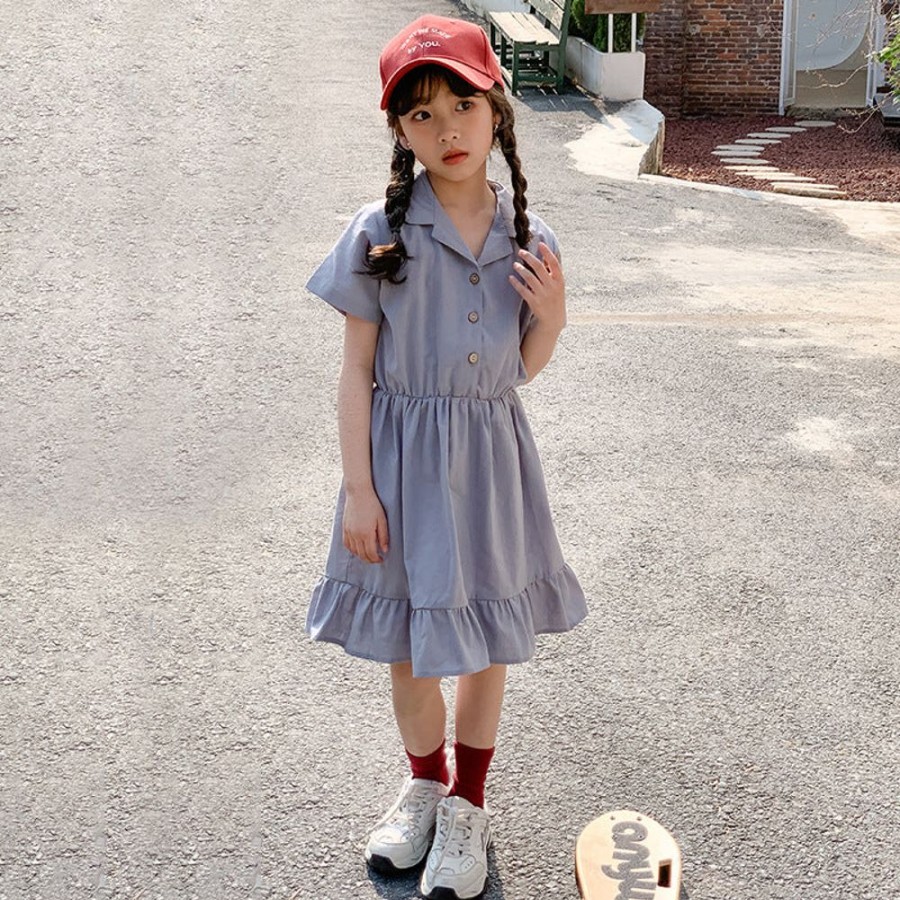 Girls LITTLE POTATO | Girls' Preppy Style Shirt Dress