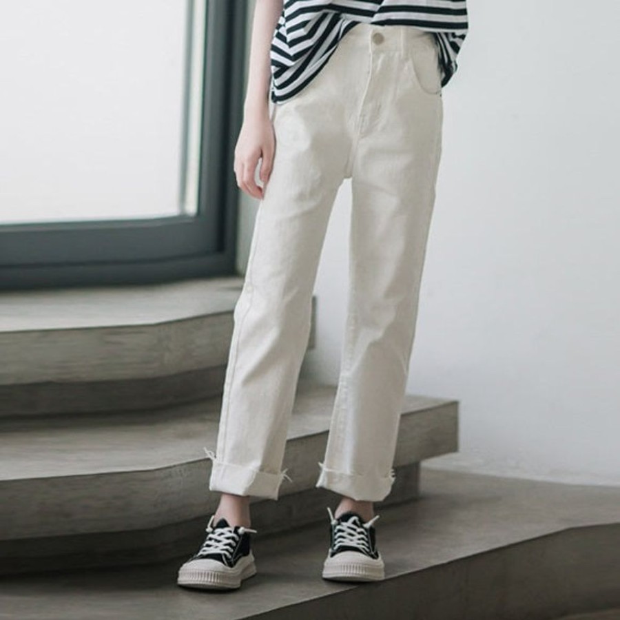 Girls BEST DEAR | Stretchy Chic White Denim Pencil And Striped