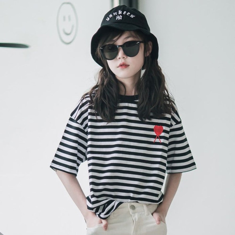 Girls BEST DEAR | Stretchy Chic White Denim Pencil And Striped