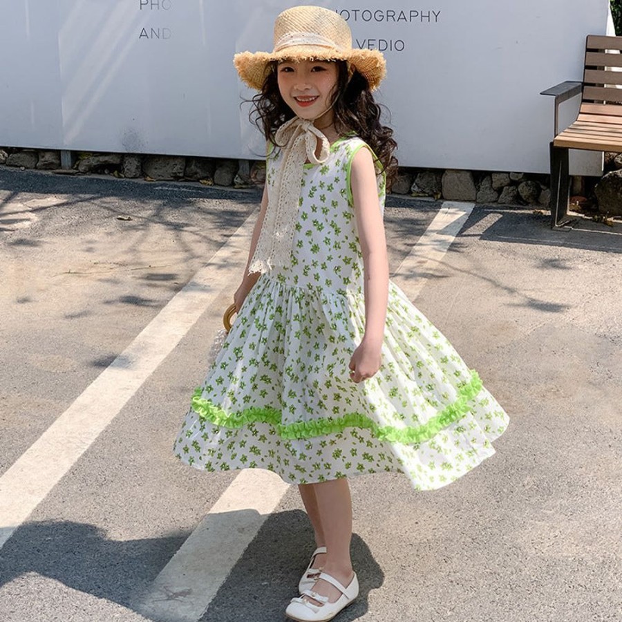 Girls LITTLE POTATO | Girls' Korean Style Floral Beach Dress