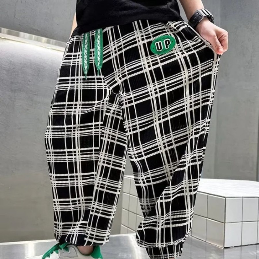 Boys DALANGSHANGPAI | Boys' Ice Breeze Checkered Pants