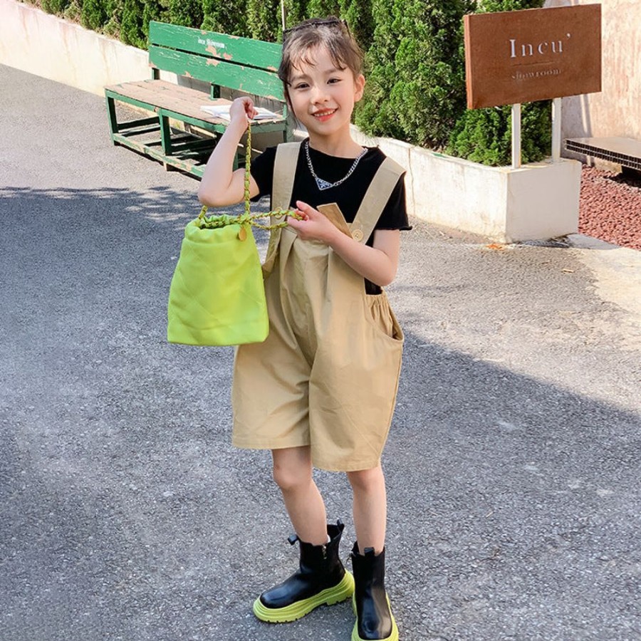 Girls LITTLE POTATO | Korean Style Girls' Two Pieces Set Suspender Pants + T-Shirt Two Pieces Set