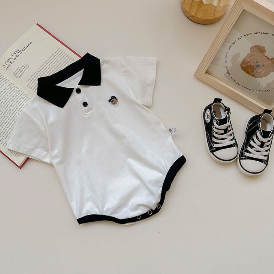 Babies/Toddlers DIANXI | Baby Boy Striped Polo Shirt Onesie