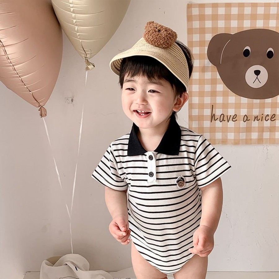 Babies/Toddlers DIANXI | Baby Boy Striped Polo Shirt Onesie