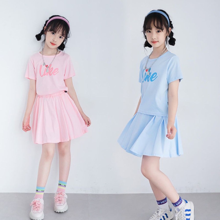 Girls TAKIBABE | Korean Style Letter Prints Two Pieces Set