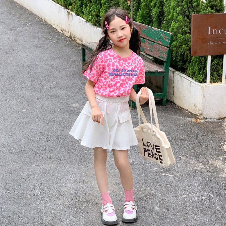 Girls LITTLE POTATO | Korean Style Girls' Two Pieces Set T-Shirt + Skorts Two Pieces Set