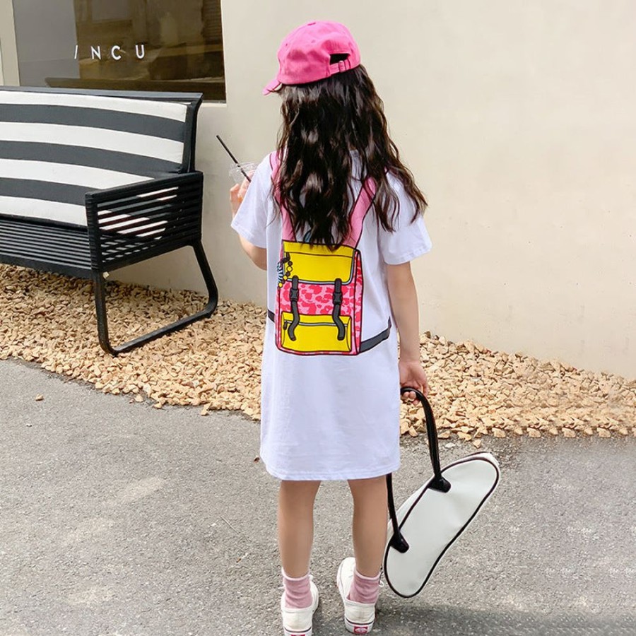 Girls LITTLE POTATO | Korean Style Girls' Cartoon T-Shirt Dress