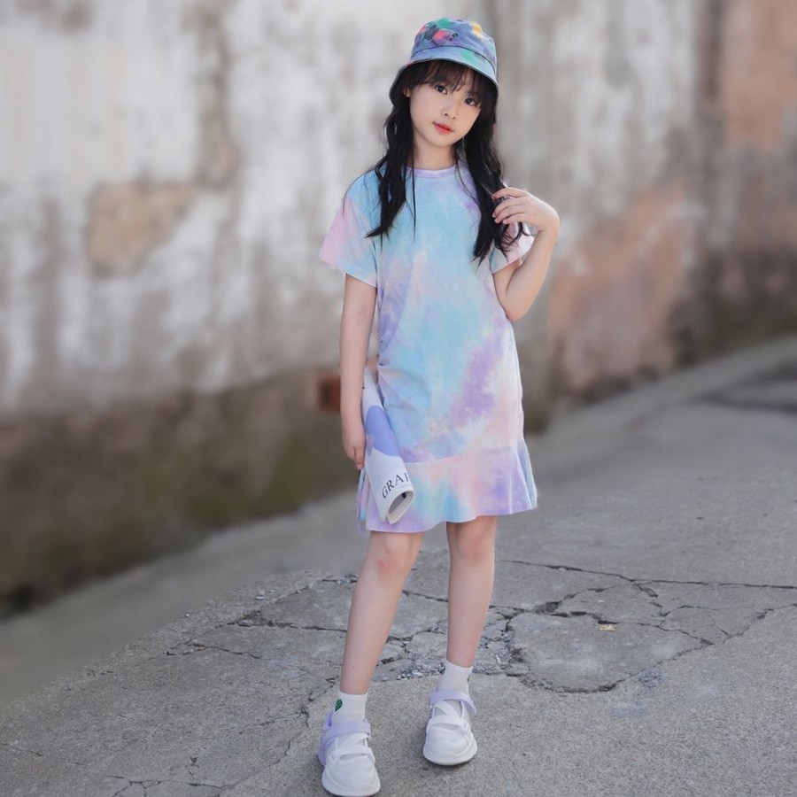 Girls TAKIBABE | Girls' Casual Dress Tie-Dye