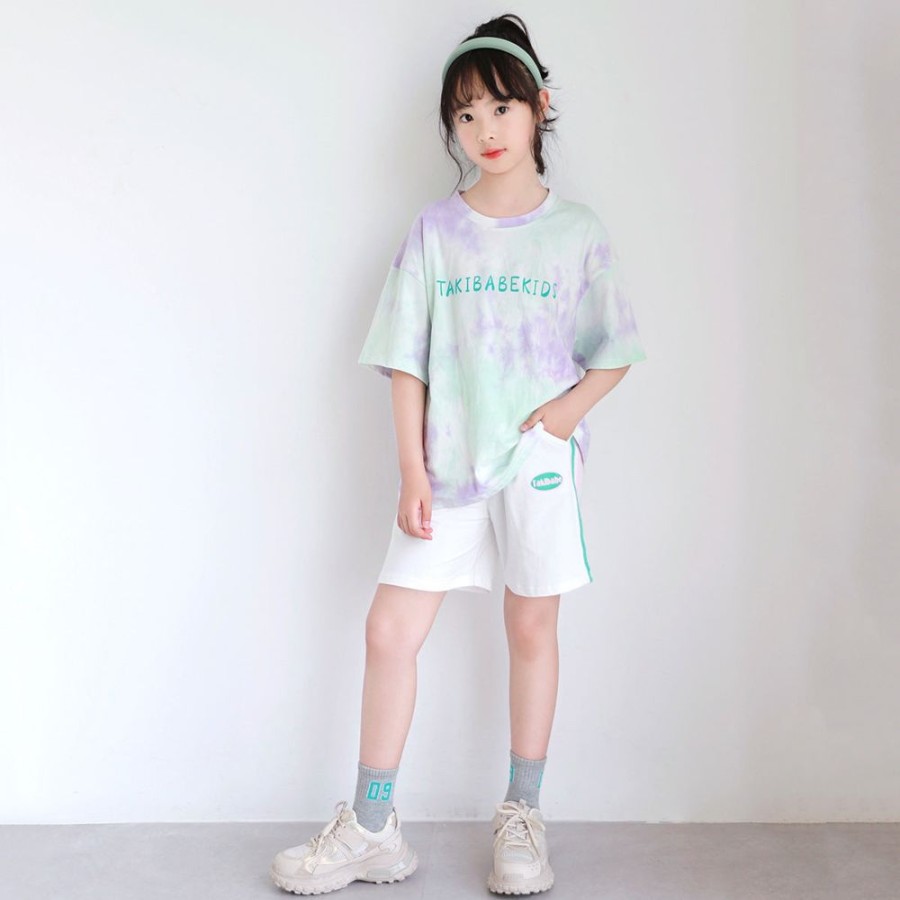 Girls TAKIBABE | Girls' Tie-Dye T-Shirt And Shorts Two Pieces Set T-Shirt + Shorts Two Pieces Set